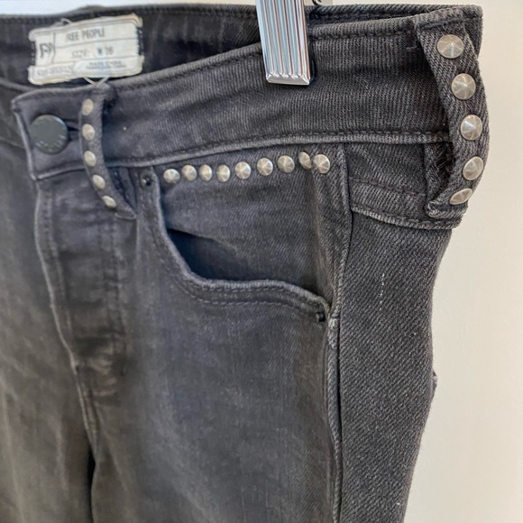 Free People, faded black, studded, jeans, 26 - Picture 5 of 8